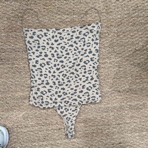 Abercrombie & Fitch Beige Leopard-Print Bodysuit